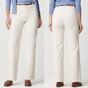 J. Crew Lizzie High-rise Patch-pocket Wide-leg Pant Natural Ecru NWT Size 33T